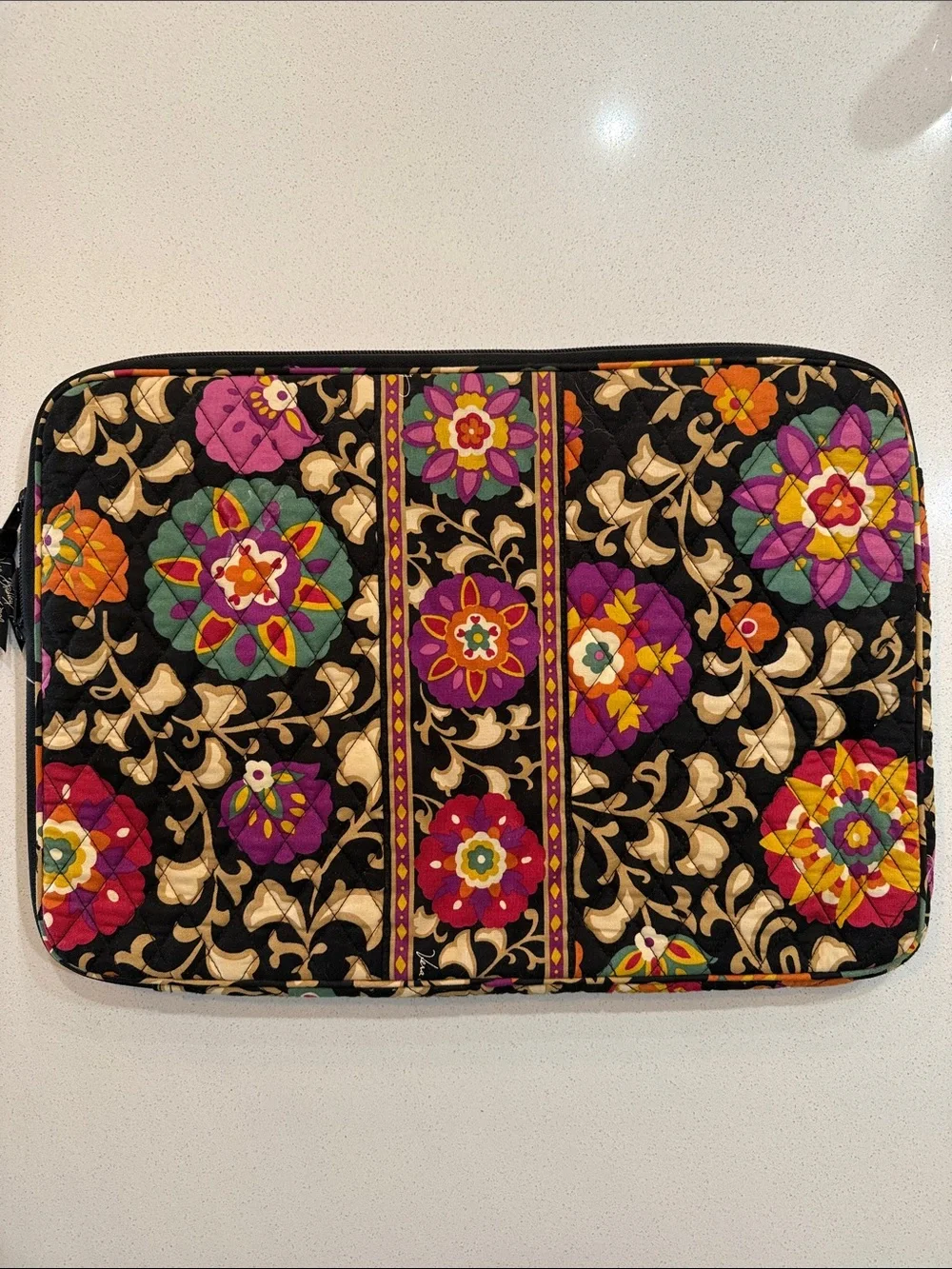 Vera Bradley Quilted Floral Laptop Holder - Black Multicolor
